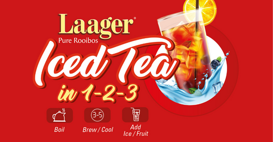 Homemade iced tea is as easy as 1-2-3 with Laager Rooibos