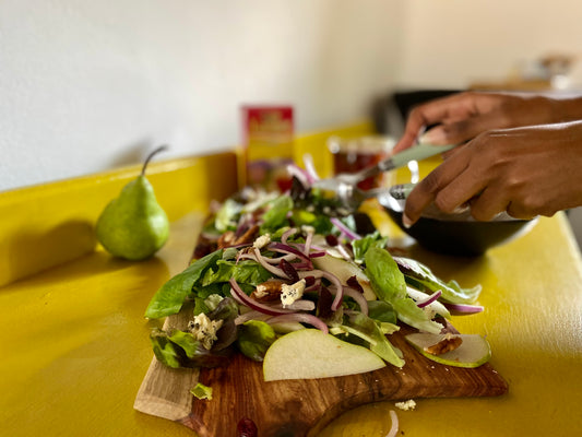 Pear & Walnut Winter Salad with a Rooibos Dressing