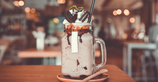 Moche Hazelnut Frappe with Society Cappuccino Hazelnut