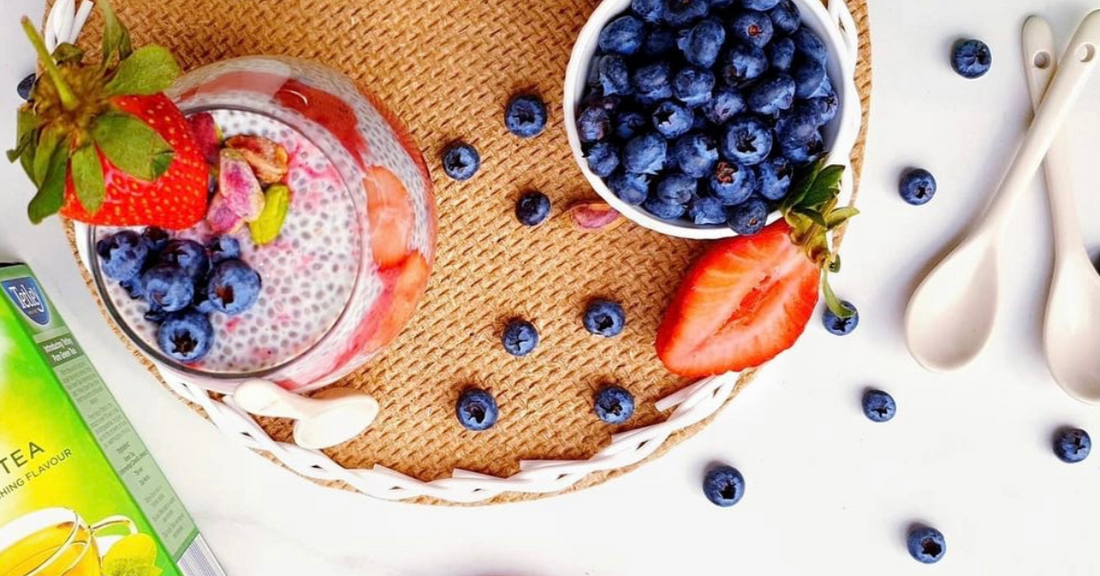 Berry-licious Tetley Green tea infused Chia pudding