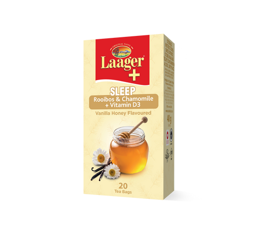 Laager+ SLEEP: Vanilla Honey flavoured Rooibos & Chamomile with Vitamin D3 20s