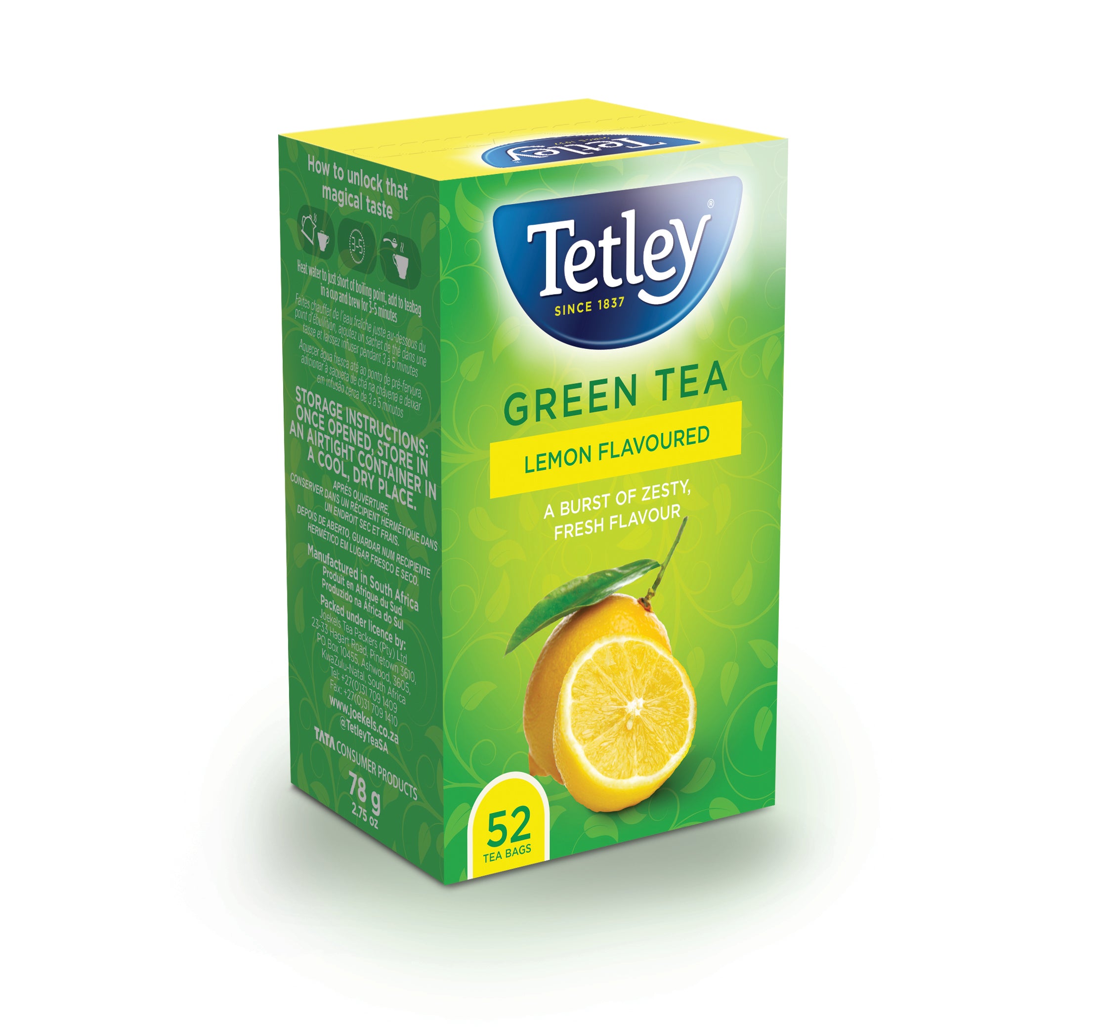 Tetley Lemon Green tea 52s – Joekels Tea Shop