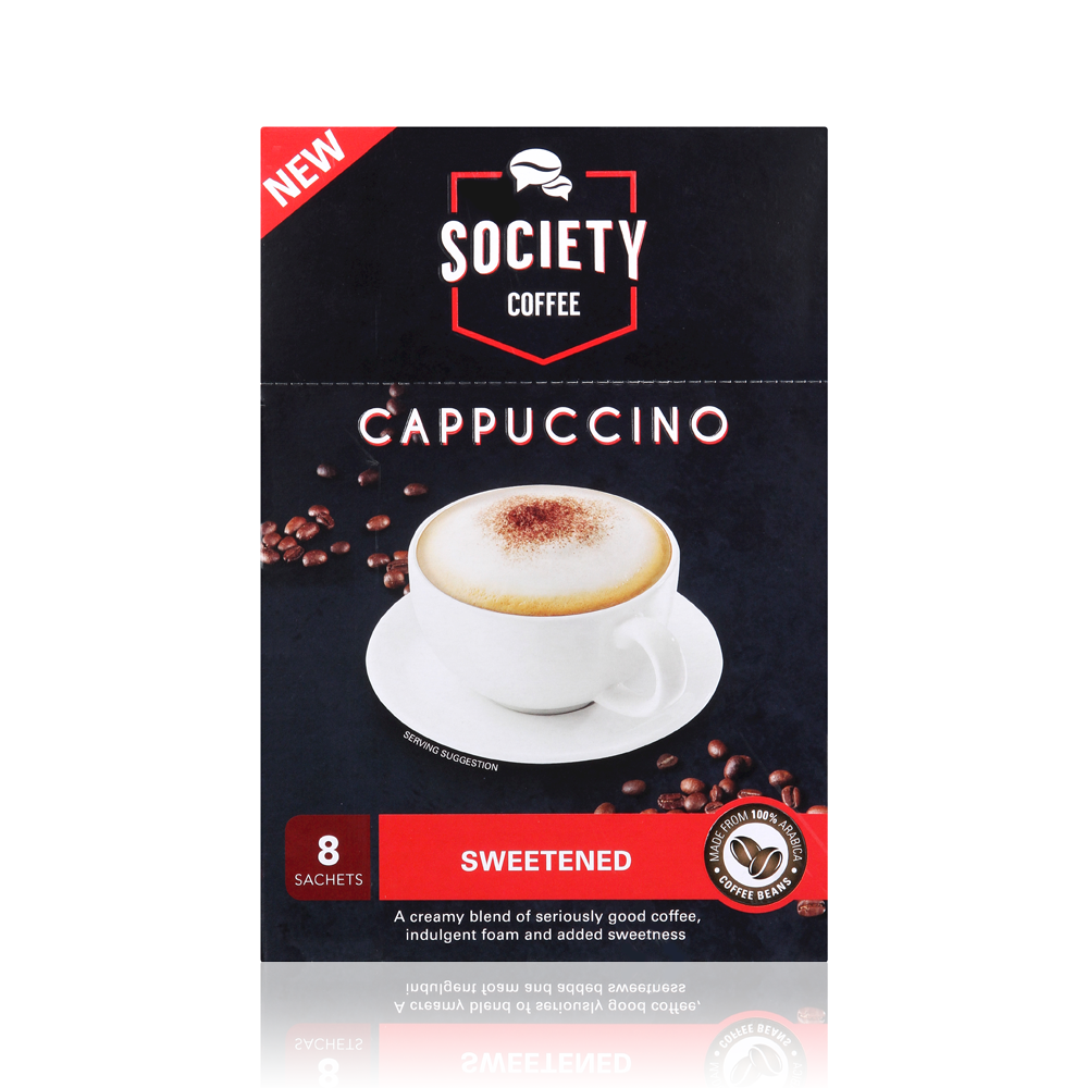 Society Cappucino - Sweetened - Case of 10 Packs