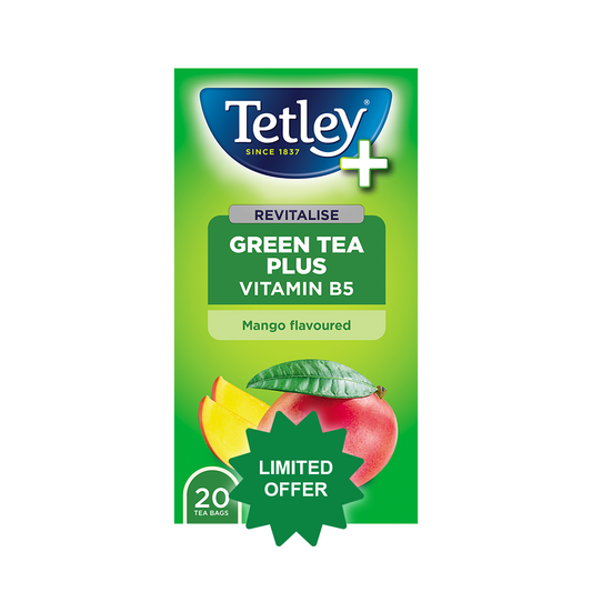 6 x Tetley+ Mango Flavoured Green Tea with Vitamin B5