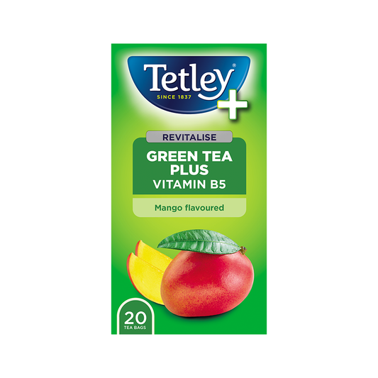Tetley+ Mango flavoured Green tea with Vitamin B5